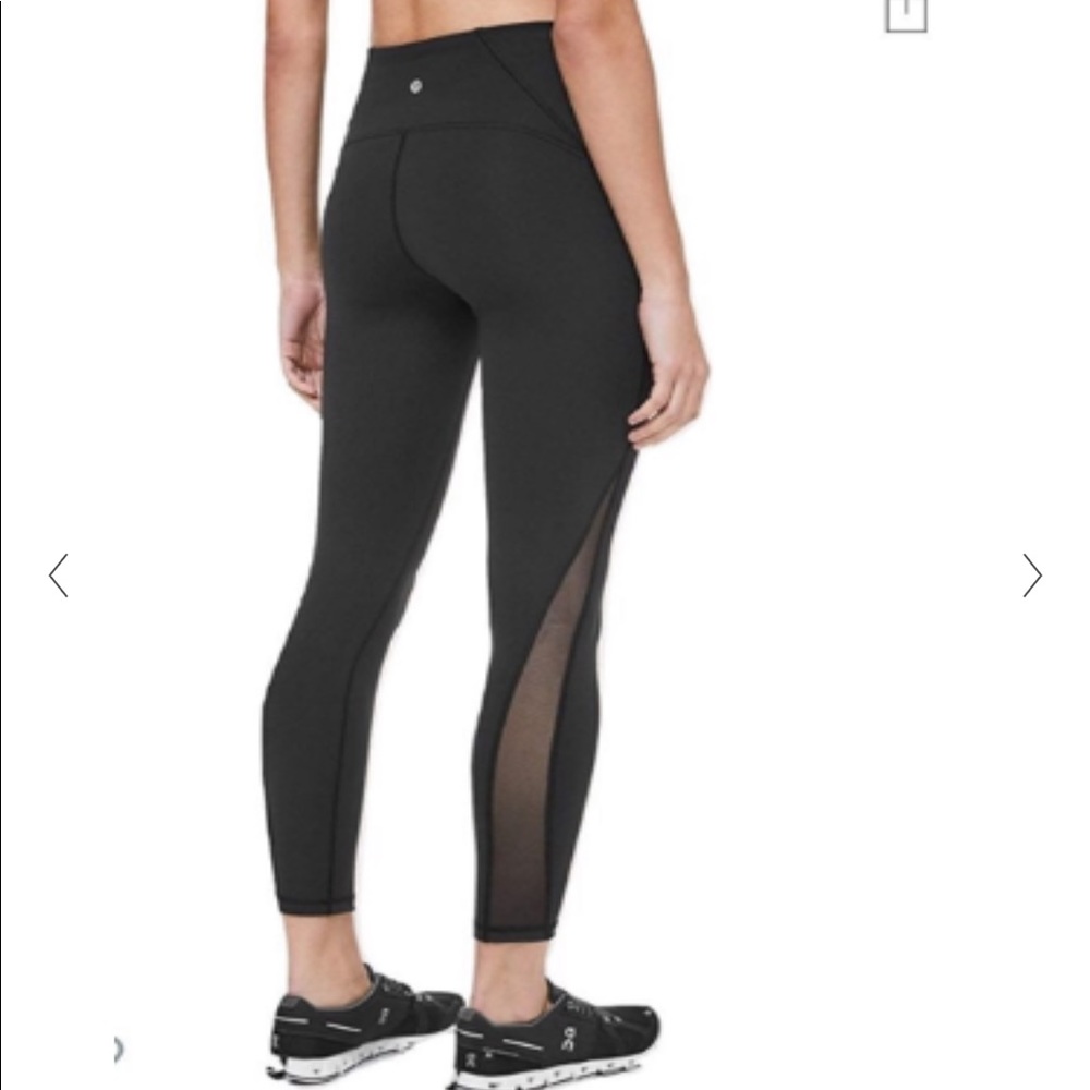 Lululemon 7/8 yoga leggings with sheer detail